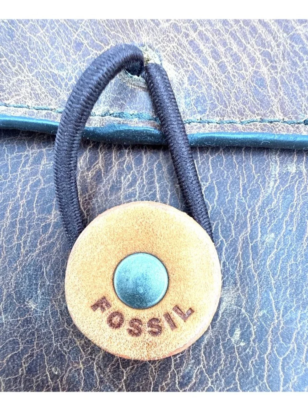 Fossil Brown Distressed Leather Envelope Clutch Bag With Button Closure